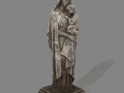 Woman Statue Low-poly 3D model