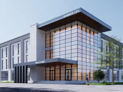 public building Low-poly 3D model