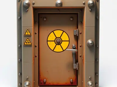 SciFi Industrial Blast Door Low-poly 3D model