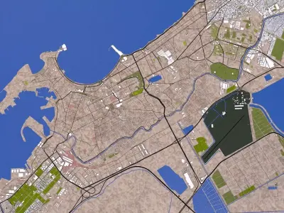 Alexandria City Egypt Low-poly 3D model