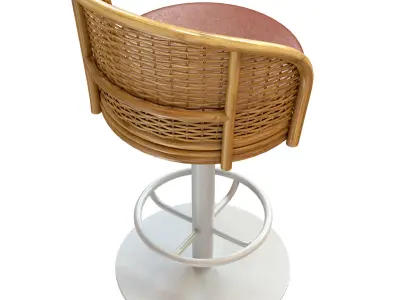 Sake Barstool  Swivel Pedestal Linkoln Brook 3D model