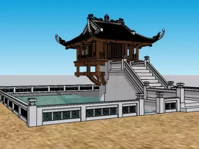 one pillar pagoda-vietnam 3D model