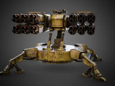 Sci-fi Spider Auto-Turret  Low-poly 3D model