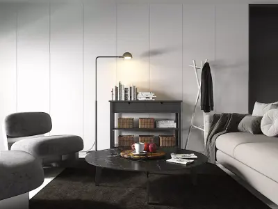 Modern space living room 3D model