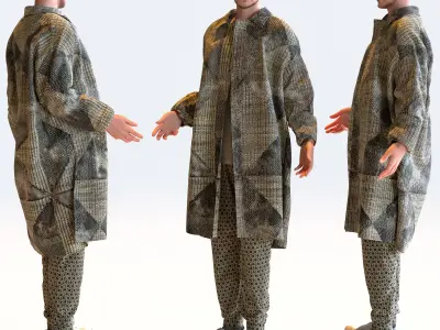 Posed Asian Casual Man - 5 Pack 5 - C1-M5U 3D model