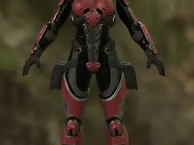 Sci Fi Female Soldier - Professional Pack 3D model