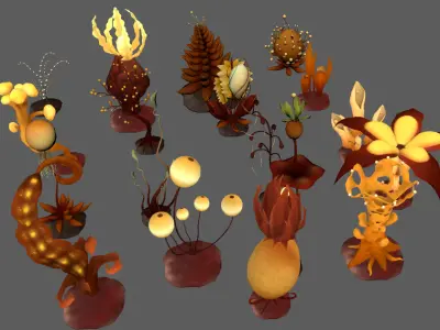 Stylish Grass Low-poly 3D model