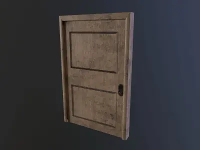 Damage Door Free low-poly 3D model