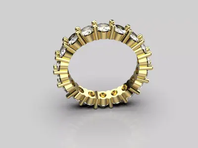 Ring with oval stones 3D print model