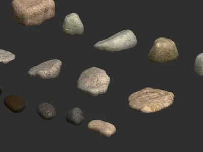 Assorted Rocks - Mix Low-poly 3D model