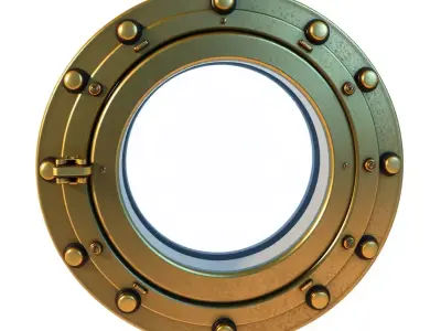 Realistic Brass Ship Porthole Low-poly 3D model