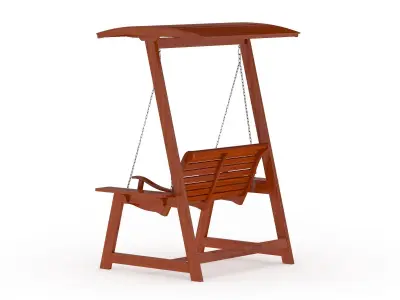 Wooden Swing Chair 003 3D model