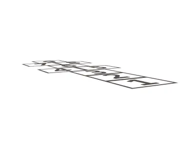 Hopscotch V1 002 Low-poly 3D model