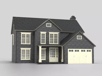 British House Design 08T1 Low-poly 3D model
