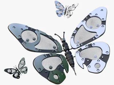 Mechanical Cyber Butterfly M1 3D model