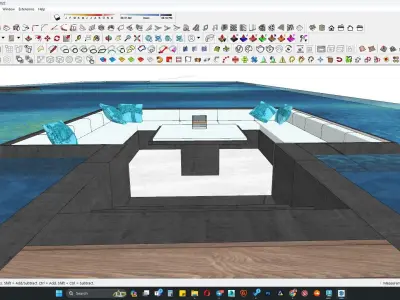 Sunken sitting area 3d model 3D model