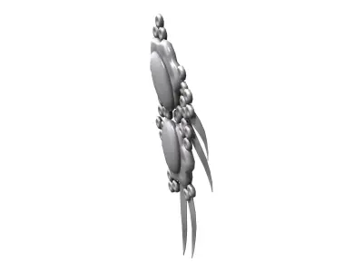 Flower Metal Brooch Low-poly 3D model