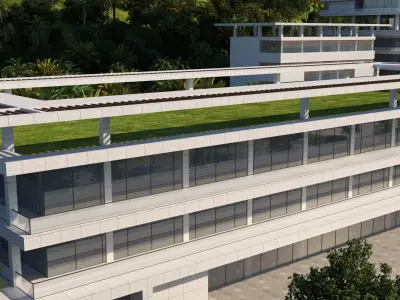 hospital building with 3D model