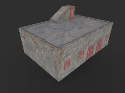 Concrete House 2 Low-poly 3D model