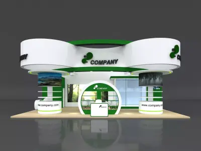 Exhibition Stand Stall 7x12 Height 500 cm 3 Side Open 3D model