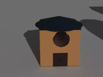 3D Simple House with interior of two floors Free low-poly 3D model