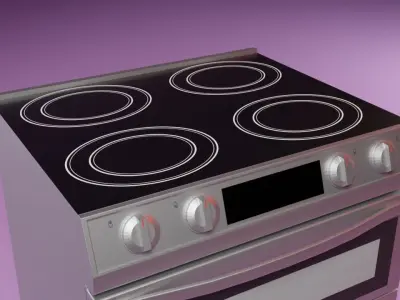 Double Door Stove Low-poly 3D model