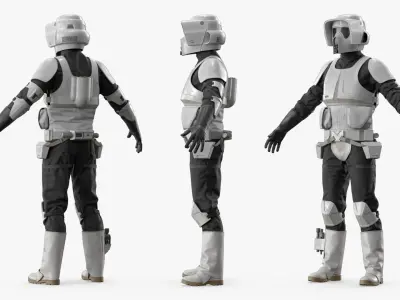  Star Wars Scout Trooper Used Rigged for Cinema 4D 