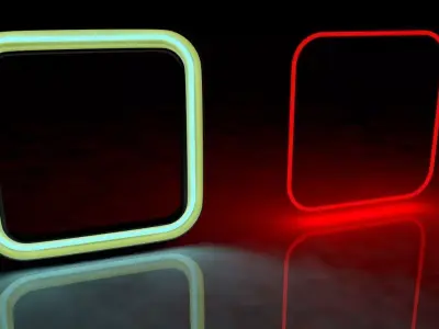 Square neon Low-poly 3D model