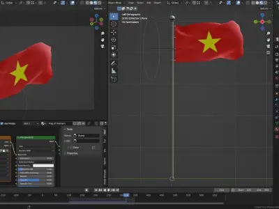 Animated Vietnam Flags 3D model