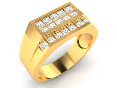 Diamond Ring For Men 3d Print Model 3D print model purchase