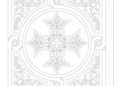 DOOR PANEL FREE 3D MODEL FROM  RUSSIAN CHURCH Free 3D model