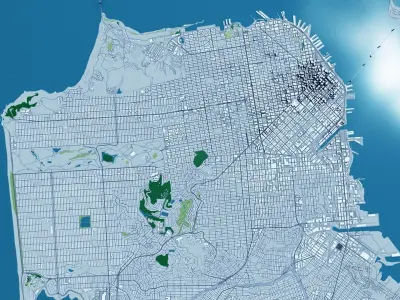San Francisco with Terrain 3D model