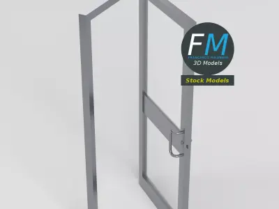 Storefront glass swing door 3D model