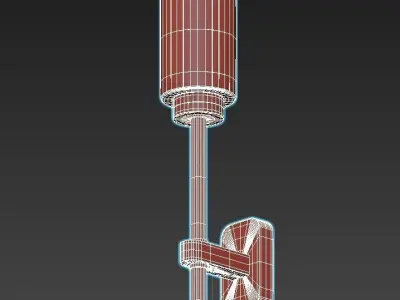 hanston two light wall sconce in brass 3D model