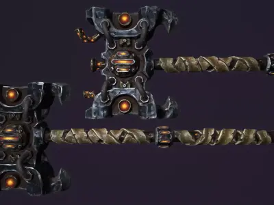 Brute forge hammer Low-poly 3D model