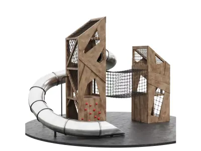 Playground with two towers 3D model