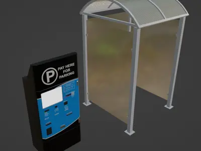 Parking Ticket Machine  Low-poly 3D model
