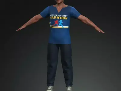 Asian ordinary Boy rigged 3D model 3D model