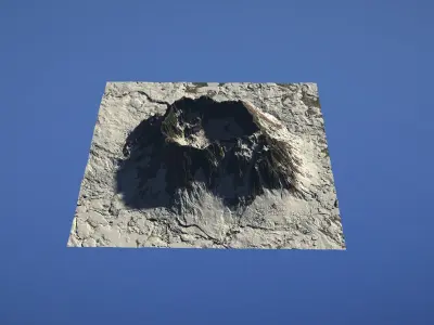 Landscape Environment Volcano Snow 50 Low-poly 3D model