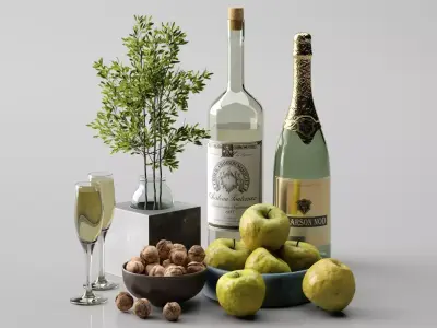 Apple Fruit Set 3D model