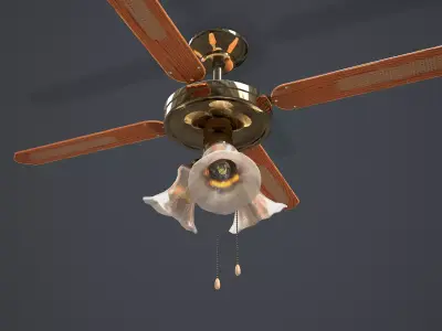 Ceiling Fan Light Low-poly 3D model