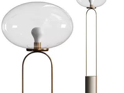 CB2 Polo Travertine Floor Lamp 3D model