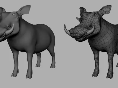 Warthog BaseMesh - Topology + UV Map