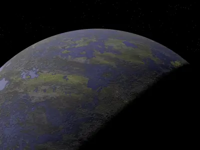 alien moon 010 Low-poly 3D model