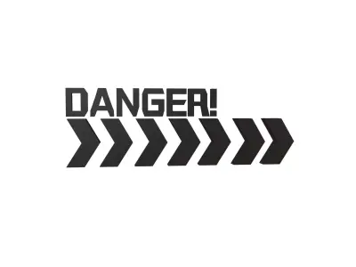 Cyberpunk Future Danger Sign v2 016 Low-poly 3D model