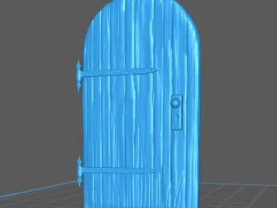 Old wooden european barndoor farm door castledoor medival 3D print model
