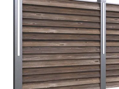 Wooden fence Low-poly 3D model shop