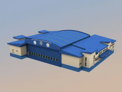 WBKK Police station Kota Kinabalu  Low-poly 3D model