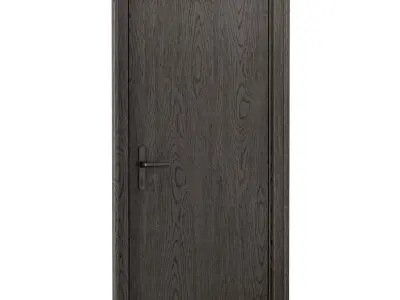 Wooden entry doors  Low-poly 3D model