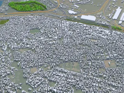 Jamshedpur Jharkhand India 30km AI Low-poly 3D model